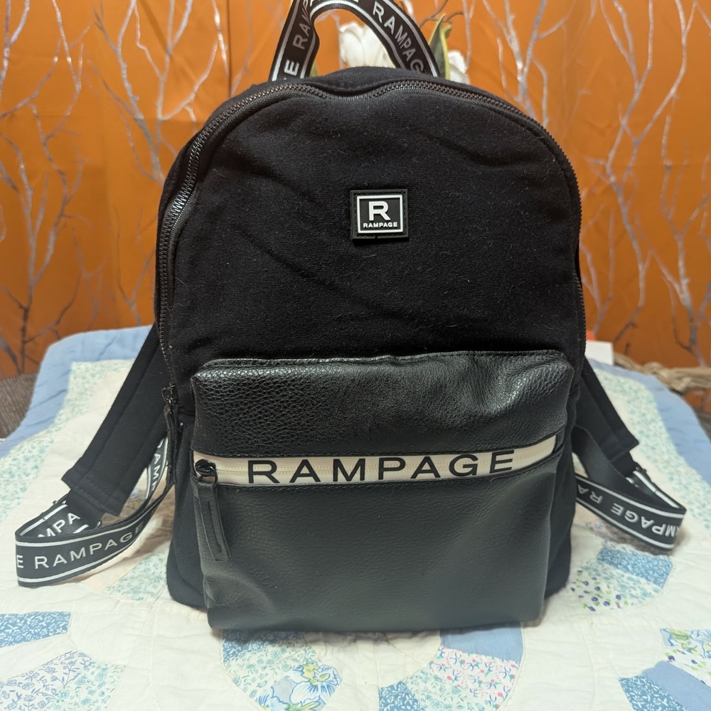 Rampage Black Backpack with White Accents
